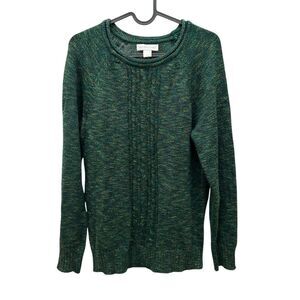 Christopher & Banks M Green Cozy Cable Knit Pullover Sweater